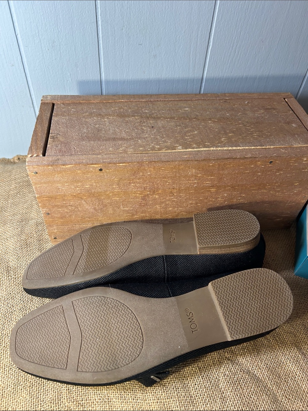 Toms Black Canvas Mary Jane Flats with Strap - Picture 9 of 10
